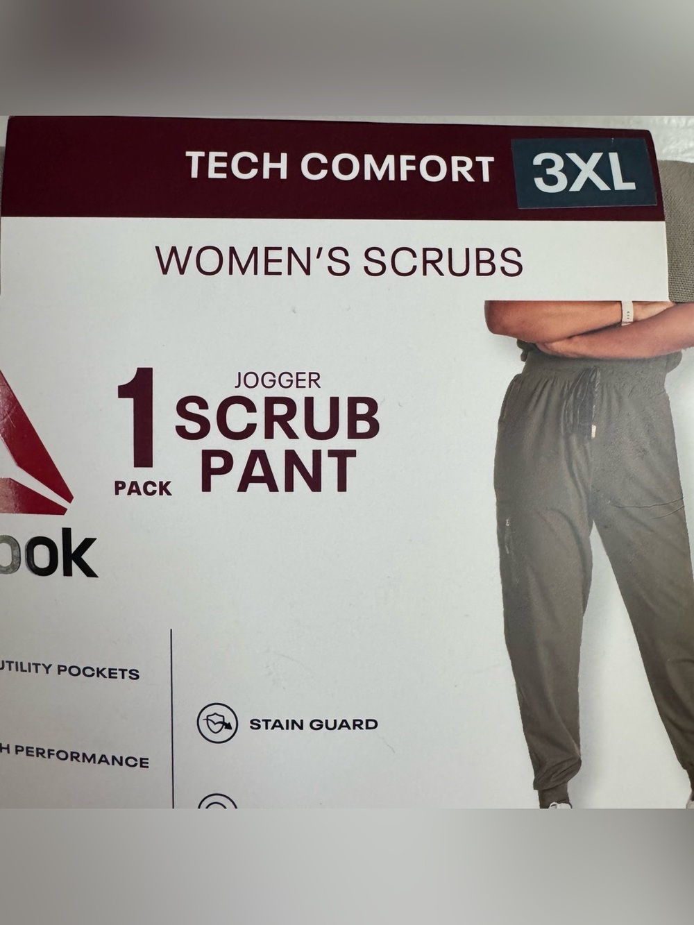 Reebok Tech Comfort Women's 3XL Scrub Jogger Pants Abbey Stone Stretch Pockets - Picture 6 of 14